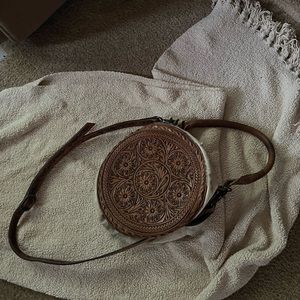 Western purse with cowhide